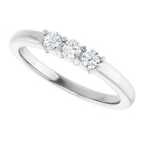 Platinum Round Lab-Grown Diamond Three-Stone Anniversary Band – 1/5–1/3 CTW - view 5