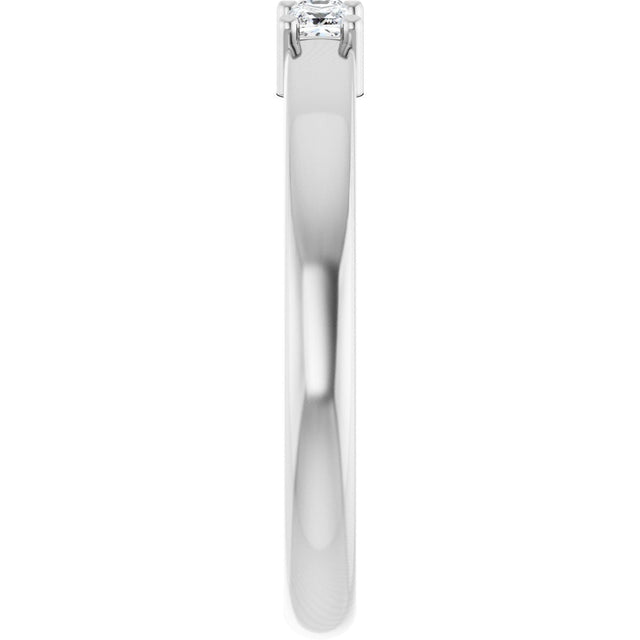 10K Gold Square Lab-Grown Diamond Three-Stone Anniversary Band – 1/5–7/8 CTW - White Gold - view 4