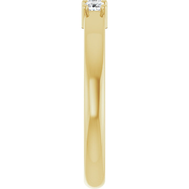 10K Gold Square Lab-Grown Diamond Three-Stone Anniversary Band – 1/5–7/8 CTW - Yellow Gold - view 4