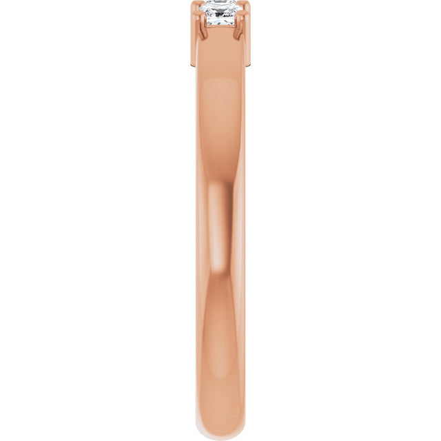 10K Gold Square Lab-Grown Diamond Three-Stone Anniversary Band – 1/5–7/8 CTW - Rose Gold - view 4