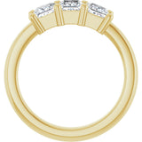 10K Gold Square Natural Diamond Three-Stone Anniversary Band – 9/10–3 1/8 CTW - Yellow Gold - view 2