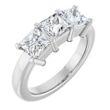 10K Gold Square Natural Diamond Three-Stone Anniversary Band – 9/10–3 1/8 CTW - White Gold