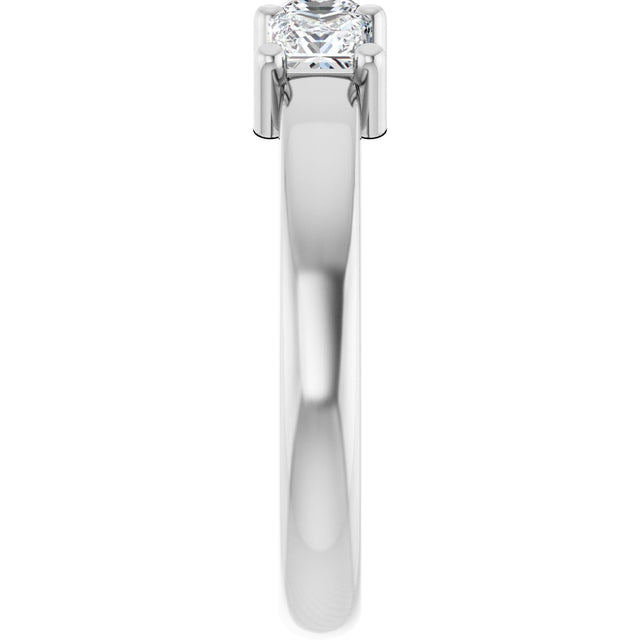 10K Gold Square Natural Diamond Three-Stone Anniversary Band – 9/10–3 1/8 CTW - White Gold - view 4