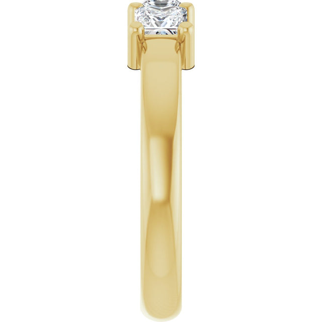 10K Gold Square Lab-Grown Diamond Three-Stone Anniversary Band – 1 1/6–4 1/5 CTW - Yellow Gold - view 4