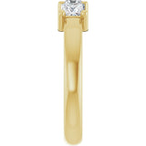 10K Gold Square Natural Diamond Three-Stone Anniversary Band – 9/10–3 1/8 CTW - Yellow Gold - view 4