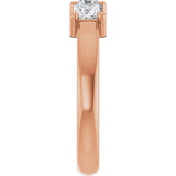 10K Gold Square Lab-Grown Diamond Three-Stone Anniversary Band – 1 1/6–4 1/5 CTW - Rose Gold - view 4
