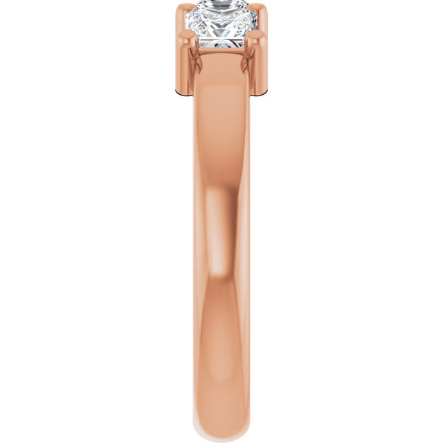 10K Gold Square Lab-Grown Diamond Three-Stone Anniversary Band – 1 1/6–4 1/5 CTW - Rose Gold - view 4