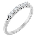 Platinum Round Natural Diamond Share-Prong Seven-Stone Anniversary Band – 1/10–5/8 CTW