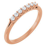14K Gold Round Natural Diamond Share-Prong Seven-Stone Anniversary Band – 1/10–5/8 CTW - Rose Gold