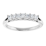 Platinum Square Natural Diamond Share-Prong Seven-Stone Anniversary Band – 1/6–1 3/4 CTW - view 3