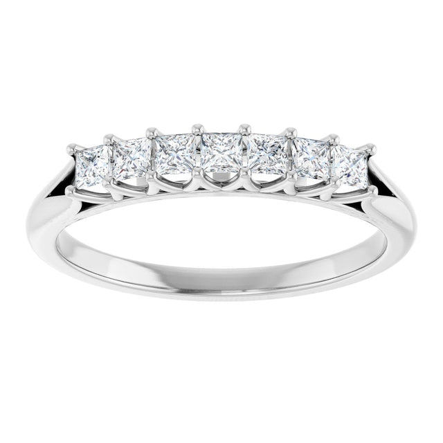 Platinum Square Natural Diamond Share-Prong Seven-Stone Anniversary Band – 1/6–1 3/4 CTW - view 3