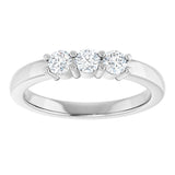 Platinum Round Natural Diamond Three-Stone Anniversary Band – 1/6–1/3 CTW - view 3