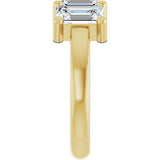 10K Gold Emerald Lab-Grown Diamond Three-Stone Anniversary Band – 3 CTW - Yellow Gold - view 4
