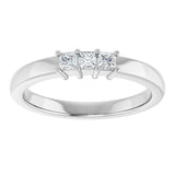 Platinum Square Natural Diamond Three-Stone Anniversary Band – 1/5–3/4 CTW - view 3