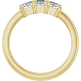 10K Gold Square Natural Diamond Three-Stone Anniversary Band – 1/5–3/4 CTW - Yellow Gold - view 2