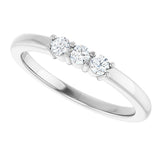 Platinum Round Lab-Grown Diamond Three-Stone Anniversary Band – 1/5–1/3 CTW - view 5