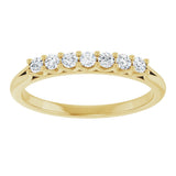 14K Gold Round Natural Diamond Share-Prong Seven-Stone Anniversary Band – 1/10–5/8 CTW - Yellow Gold - view 3