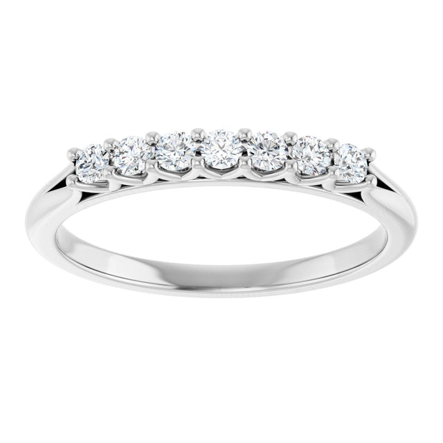 Platinum Round Natural Diamond Share-Prong Seven-Stone Anniversary Band – 1/10–5/8 CTW - view 3