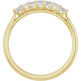 14K Gold Square Natural Diamond Share-Prong Seven-Stone Anniversary Band – 1/6–1 1/8 CTW - Yellow Gold - view 2