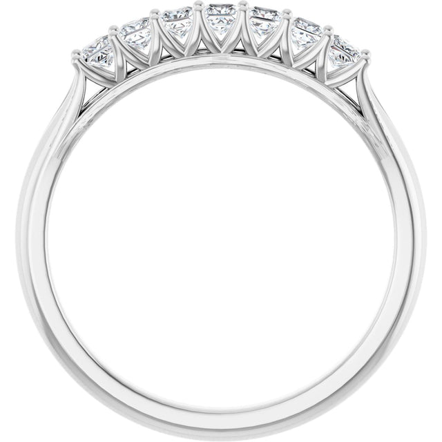 Platinum Square Natural Diamond Share-Prong Seven-Stone Anniversary Band – 1/6–1 3/4 CTW - view 2