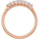 14K Gold Square Natural Diamond Share-Prong Seven-Stone Anniversary Band – 1/6–1 1/8 CTW - Rose Gold - view 2