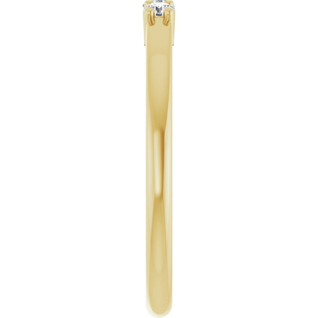 14K Gold Round Natural Diamond Three-Stone Anniversary Band – 1/6–1/3 CTW - Yellow Gold - view 4