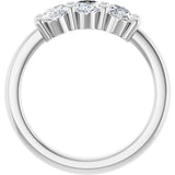 Platinum Oval Natural Diamond Three-Stone Anniversary Band – 1 1/8 CTW - view 2
