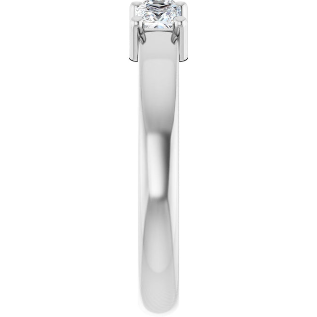 10K Gold Square Natural Diamond Three-Stone Anniversary Band – 1/5–3/4 CTW - White Gold - view 4