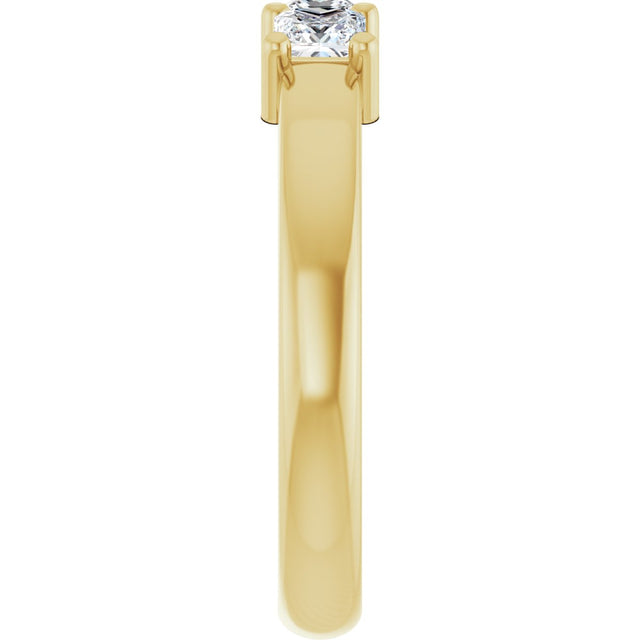 10K Gold Square Natural Diamond Three-Stone Anniversary Band – 1/5–3/4 CTW - Yellow Gold - view 4