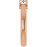 10K Gold Square Lab-Grown Diamond Three-Stone Anniversary Band – 1/5–7/8 CTW - Rose Gold - view 4