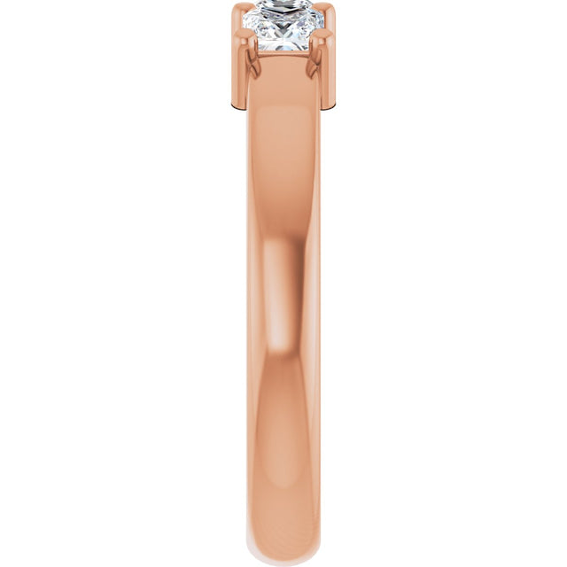 10K Gold Square Lab-Grown Diamond Three-Stone Anniversary Band – 1/5–7/8 CTW - Rose Gold - view 4
