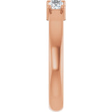 10K Gold Square Lab-Grown Diamond Three-Stone Anniversary Band – 1/5–7/8 CTW - Rose Gold - view 4