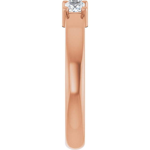 10K Gold Square Natural Diamond Three-Stone Anniversary Band – 1/5–3/4 CTW - Rose Gold - view 4