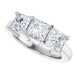 10K Gold Square Natural Diamond Three-Stone Anniversary Band – 9/10–3 1/8 CTW - White Gold - view 5