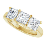 10K Gold Square Natural Diamond Three-Stone Anniversary Band – 9/10–3 1/8 CTW - Yellow Gold - view 5