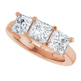 10K Gold Square Lab-Grown Diamond Three-Stone Anniversary Band – 1 1/6–4 1/5 CTW - Rose Gold - view 5