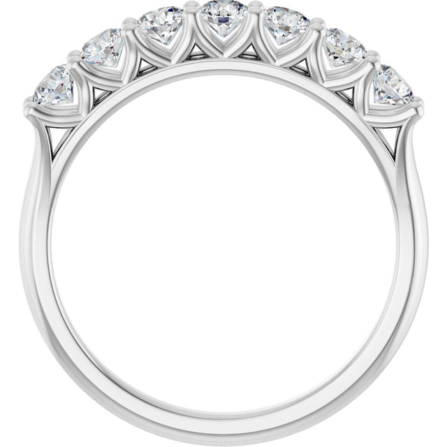Platinum Round Natural Diamond Share-Prong Seven-Stone Anniversary Band – 1/10–5/8 CTW - view 2