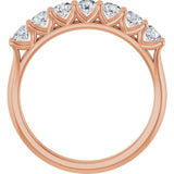 14K Gold Round Natural Diamond Share-Prong Seven-Stone Anniversary Band – 1/10–5/8 CTW - Rose Gold - view 2