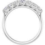 14K Gold Round Lab-Grown Diamond Share-Prong Seven-Stone Anniversary Band – 3/8–1 1/3 CTW - White Gold - view 2