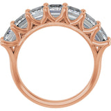 14K Gold Emerald Lab-Grown Diamond Share-Prong Seven-Stone Anniversary Band – 2 1/6–4 1/5 CTW - Rose Gold - view 2
