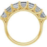 14K Gold Emerald Lab-Grown Diamond Share-Prong Seven-Stone Anniversary Band – 2 1/6–4 1/5 CTW - Yellow Gold - view 2