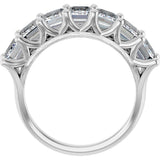 Platinum Emerald Lab-Grown Diamond Share-Prong Seven-Stone Anniversary Band – 2 1/6–4 1/5 CTW - view 2