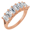 14K Gold Emerald Lab-Grown Diamond Share-Prong Seven-Stone Anniversary Band – 2 1/6–4 1/5 CTW - Rose Gold