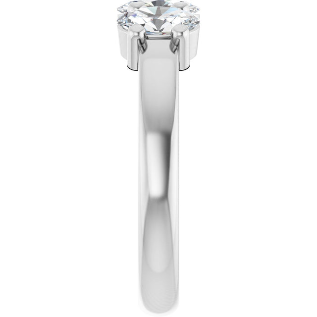 Platinum Oval Lab-Grown Diamond Three-Stone Anniversary Band – 6x4 mm Stones - view 4