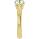 14K Gold Oval Lab-Grown Diamond Three-Stone Anniversary Band – 6x4 mm Stones - Yellow Gold - view 4