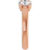 14K Gold Oval Natural Diamond Three-Stone Anniversary Band – 1 1/8 CTW - Rose Gold - view 4