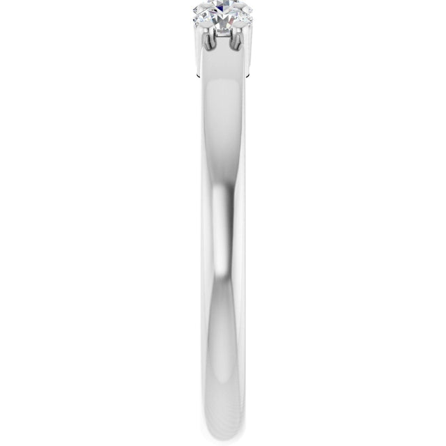 Platinum Round Lab-Grown Diamond Three-Stone Anniversary Band – 1/5–1/3 CTW - view 4