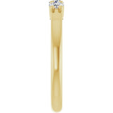 14K Gold Round Lab-Grown Diamond Three-Stone Anniversary Band – 1/6–1/3 CTW - Yellow Gold - view 4