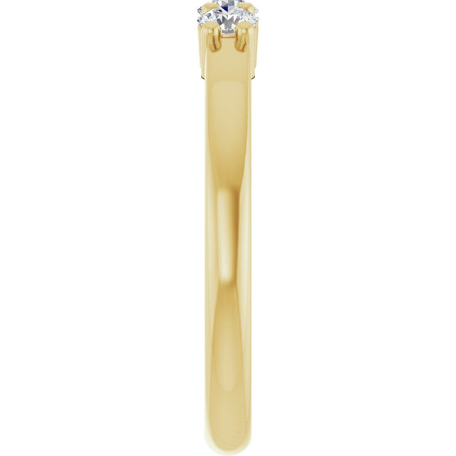 14K Gold Round Natural Diamond Three-Stone Anniversary Band – 1/6–1/3 CTW - Yellow Gold - view 4