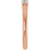 14K Gold Round Natural Diamond Three-Stone Anniversary Band – 1/6–1/3 CTW - Rose Gold - view 4